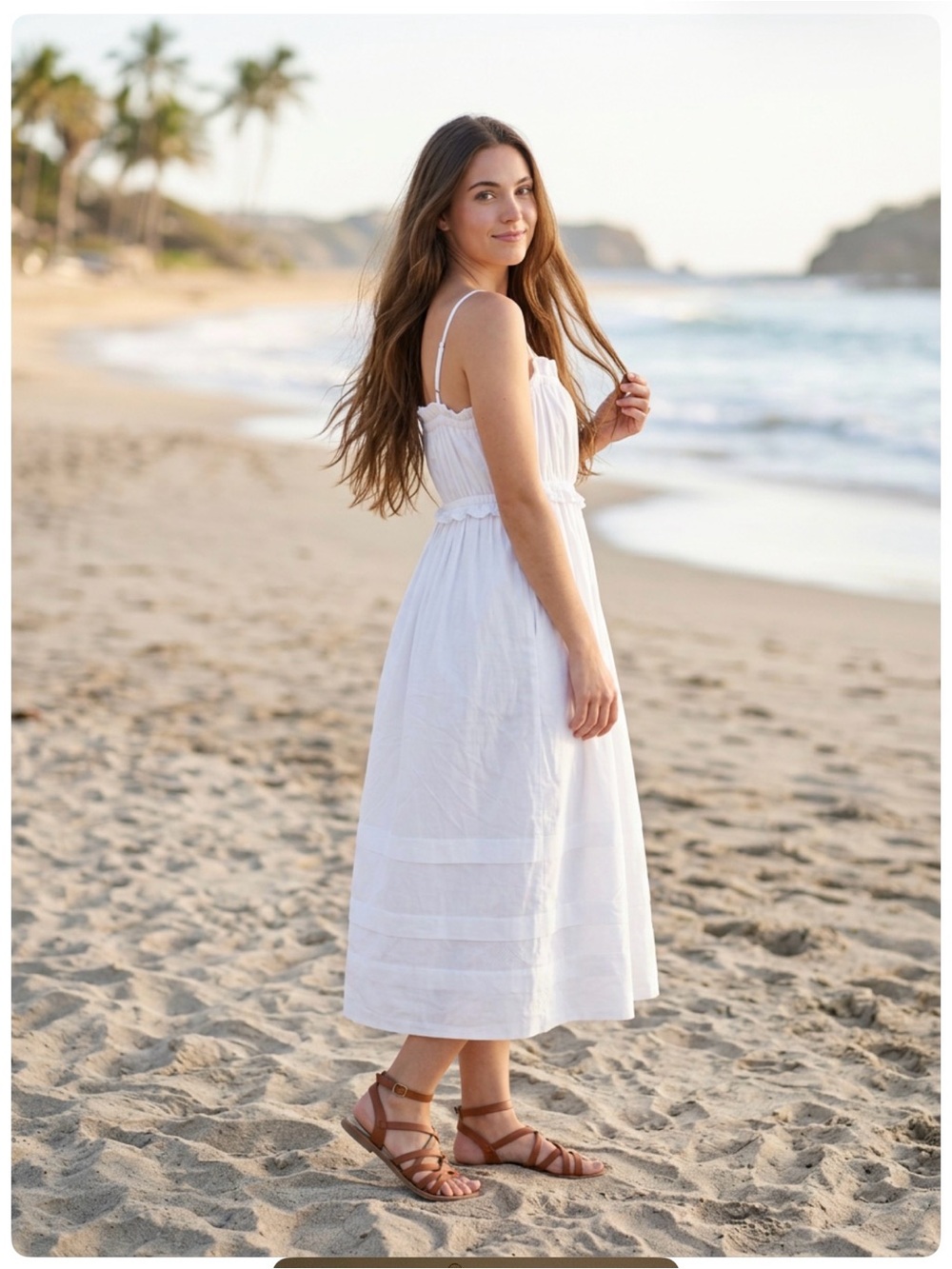 J. Crew White Cotton Sleeveless Midi Dress - Size 6